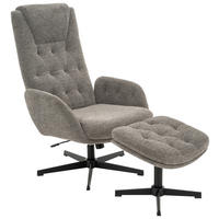 SESSELSET Webstoff Hocker    - Schwarz/Grau, MODERN, Textil/Metall (70/107/87cm) - MID.YOU