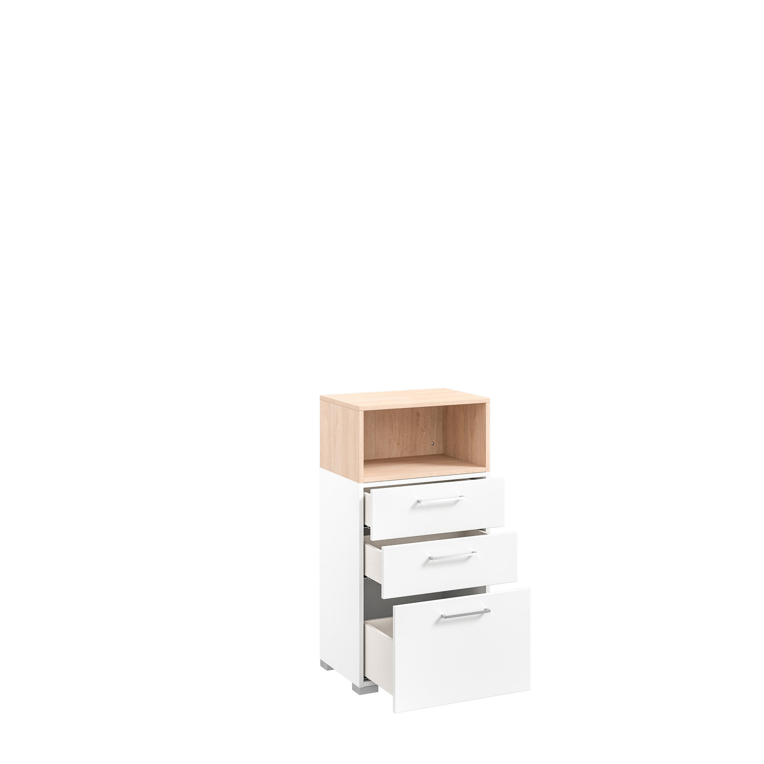 KOMMODE  in 50/108/41,9 cm  - Edelstahlfarben/Eichefarben, Design, Holzwerkstoff/Metall (50/108/41,9cm) - Cantus