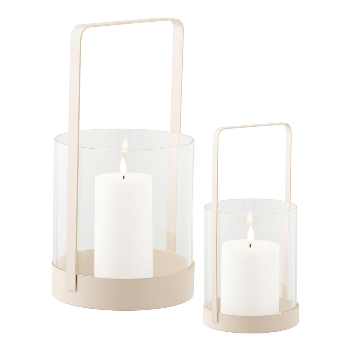 WINDLICHTSET - Beige, Basics, Glas/Metall