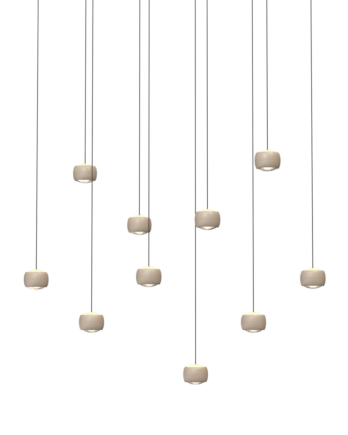 LED-HÄNGELEUCHTE Quiberon 110/31/180 cm   - Sandfarben, Design, Metall (110/31/180cm)