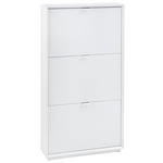 SCHUHKIPPER  in 64,5/121,5/18 cm  - Edelstahlfarben/Weiß, Design, Holzwerkstoff/Metall (64,5/121,5/18cm) - Xora