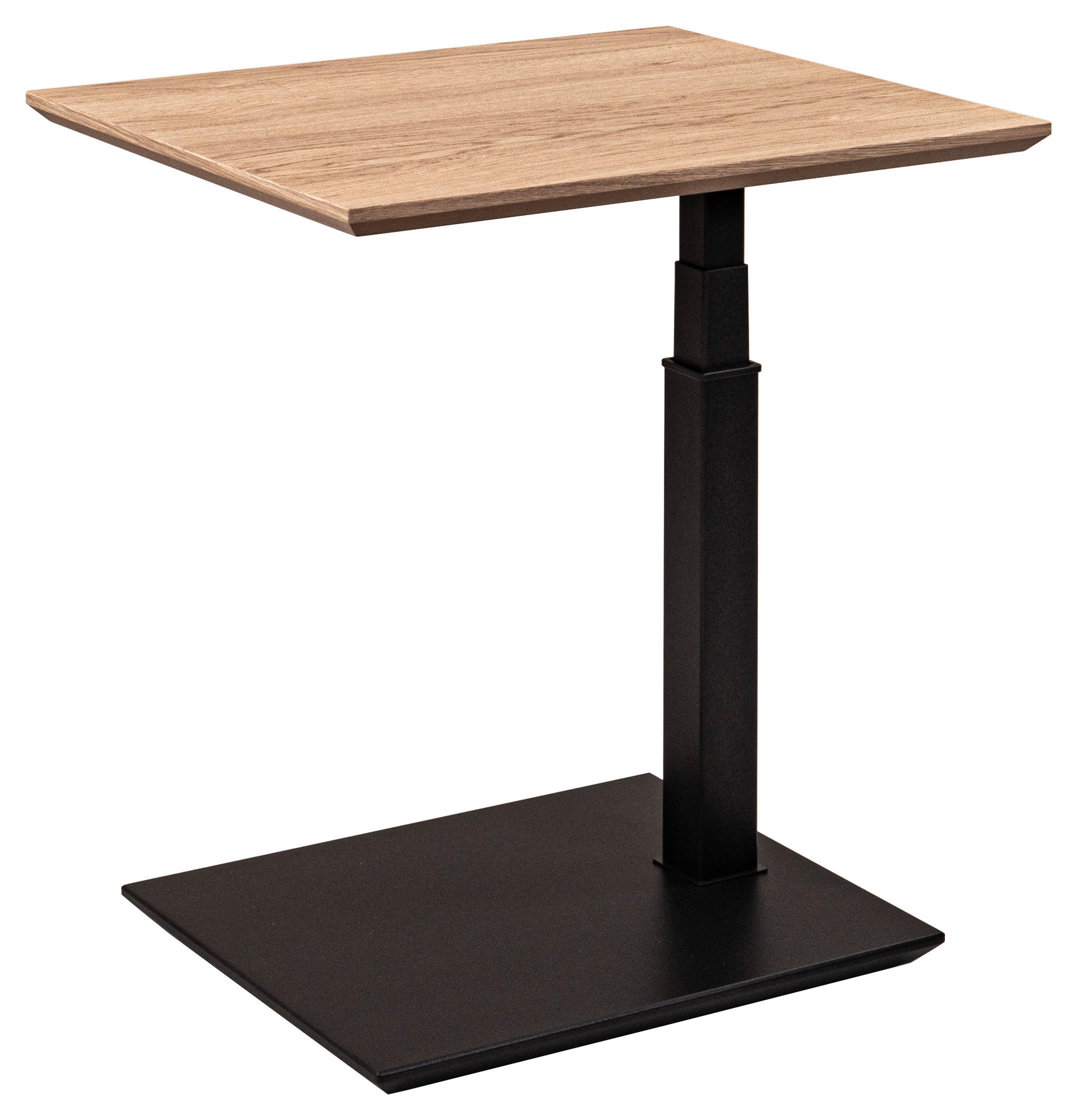 BEISTELLTISCH 55/47/47-65 cm furniert Eiche Bianco rechteckig  - Eiche Bianco, Holzwerkstoff/Metall (55/47/47-65cm)