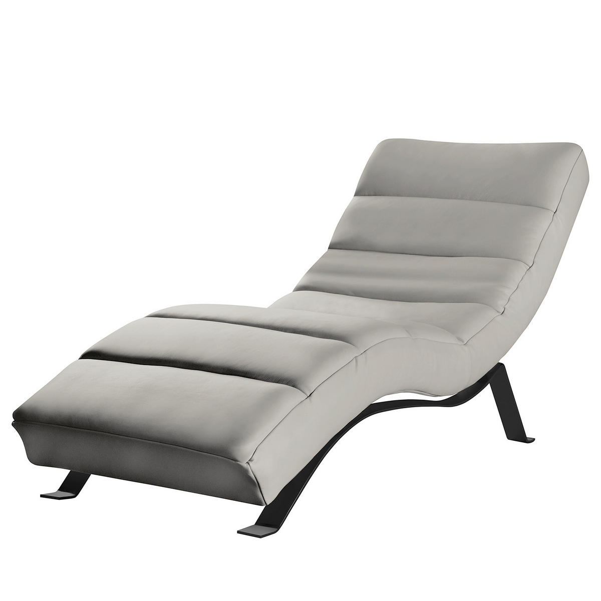 RELAXLIEGE SWING Mikrofaser Grau  - Schwarz/Grau, Design, Textil/Metall (65/65-95/171cm) - Livetastic