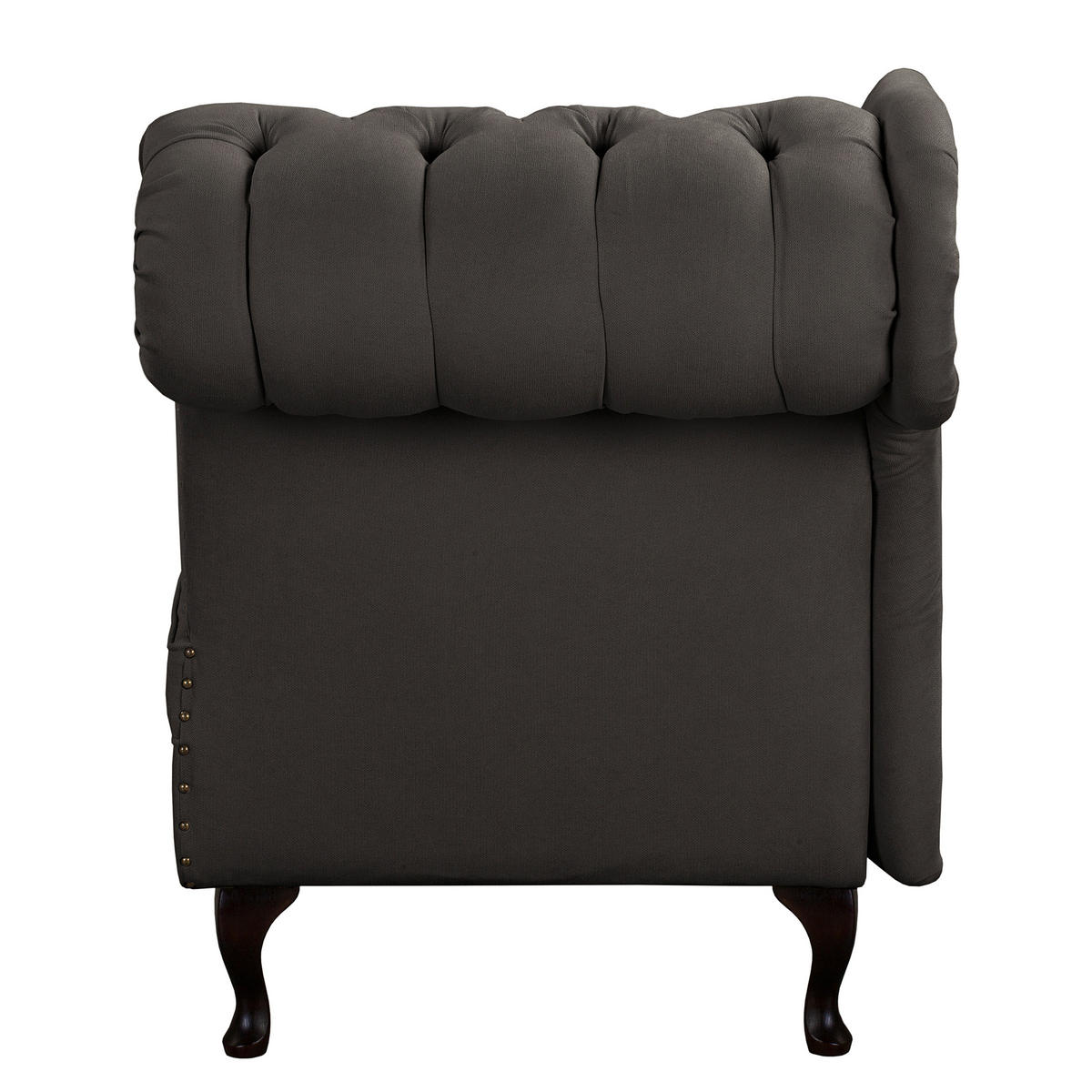 RÉCAMIERE Mikrofaser Graubraun  - Graubraun/Braun, Design, Holz/Textil (185/93/75cm) - Livetastic