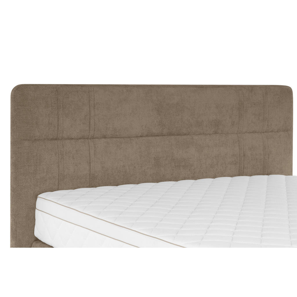 Thumbnail - Welnova Boxspringbett, Hellbraun, Textil, Eiche, massiv, H3, 7-Zonen, 160x200 cm, gepolstertes Kopfteil, in verschiedene...