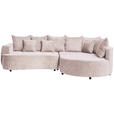 ECKSOFA in Chenille Beige  - Beige/Schwarz, Design, Kunststoff/Textil (307/194cm) - Carryhome