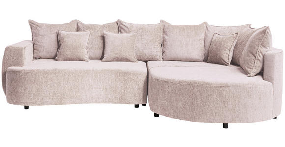 ECKSOFA Beige Chenille - Beige/Schwarz, Design, Kunststoff/Textil (307/194cm) - Carryhome