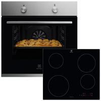 BACKOFENSET ELXB2X  - Edelstahlfarben/Schwarz, Basics, Glas/Metall (59,5/59,4/54,8cm) - Electrolux