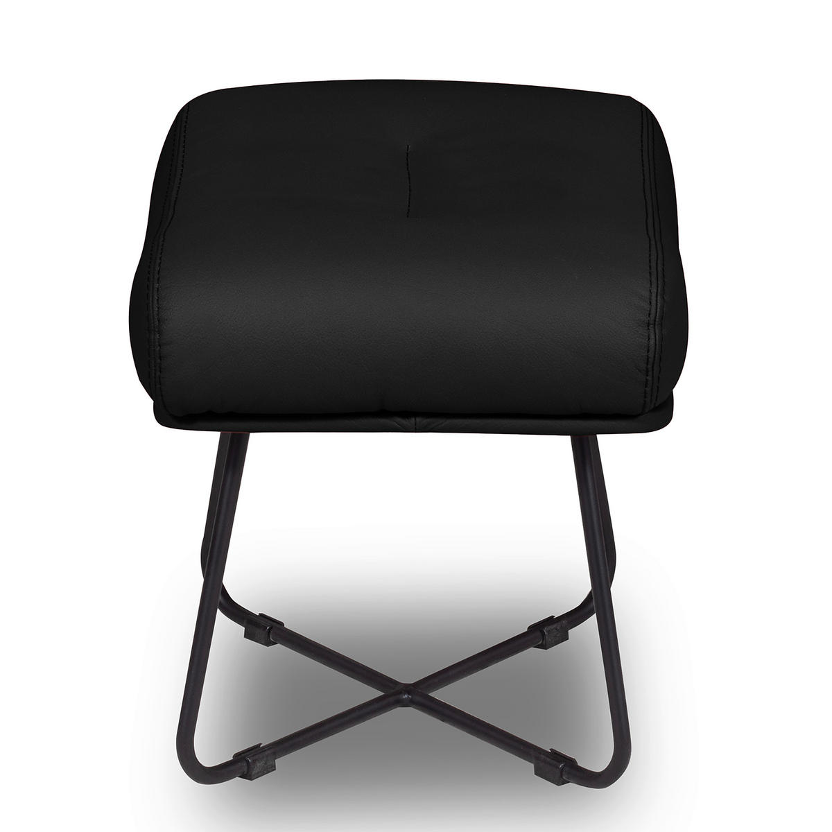 SESSELSET Echtleder Schwarz  - Schwarz, Design, Leder/Metall (67/87/74cm) - Livetastic