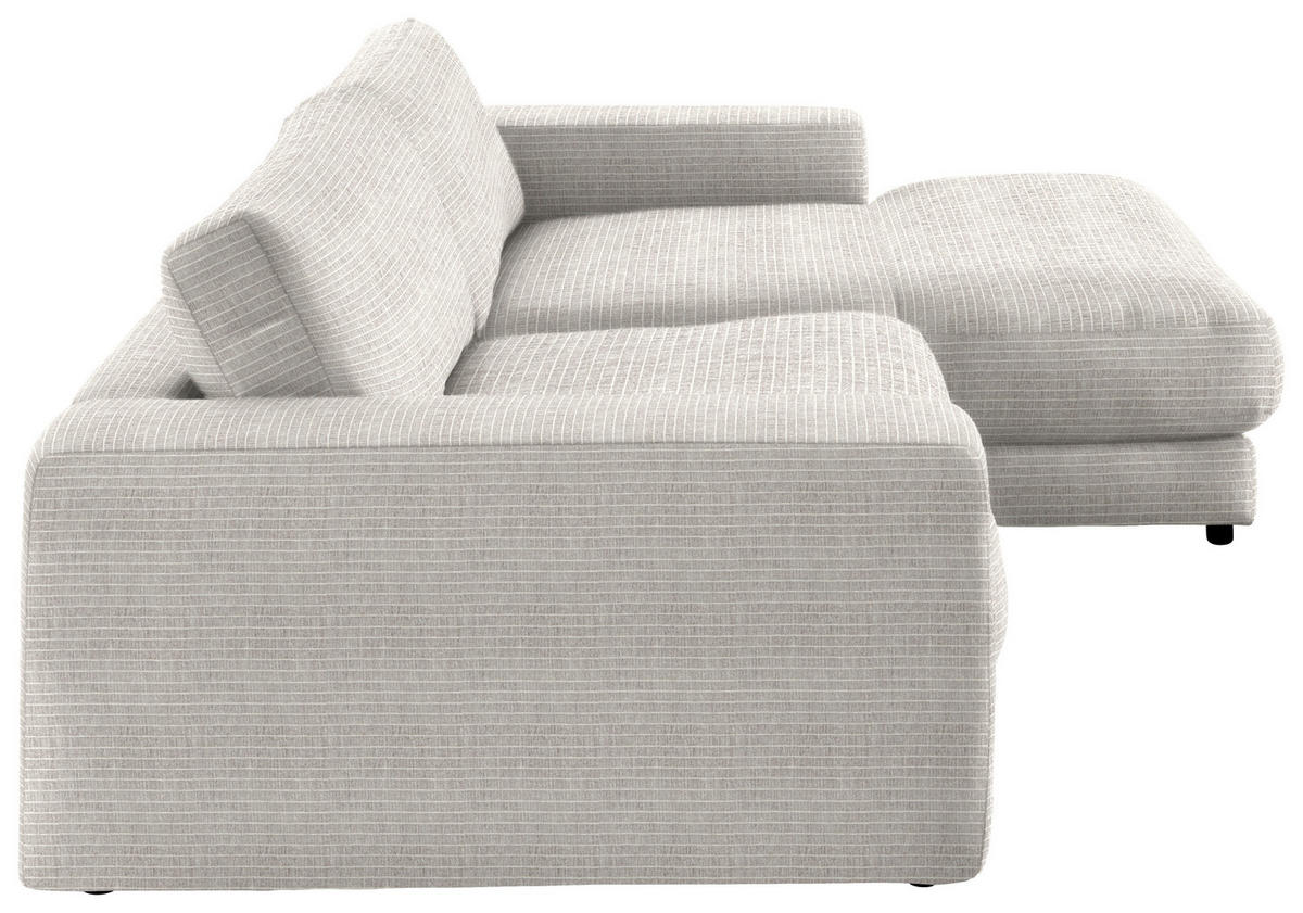 ECKSOFA in Chenille Hellgrau  - Hellgrau/Schwarz, Design, Kunststoff/Textil (270/190cm) - Lomoco