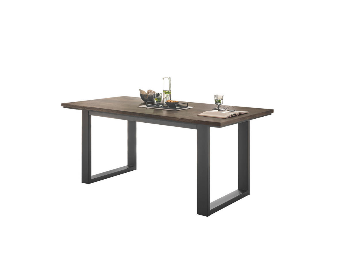 ESSTISCH rechteckig Eichefarben  - Eichefarben/Schwarz, Design, Holzwerkstoff/Metall (160/77/81cm) - MID.YOU