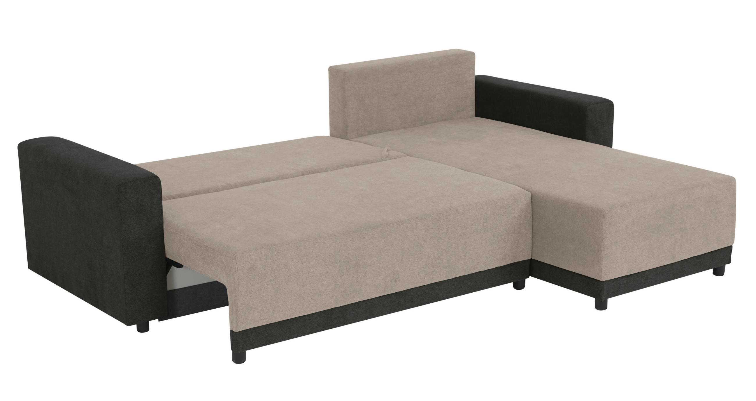 ECKSOFA Anthrazit, Greige Mikrofaser  - Greige/Anthrazit, Design, Kunststoff/Textil (178/248cm) - MID.YOU