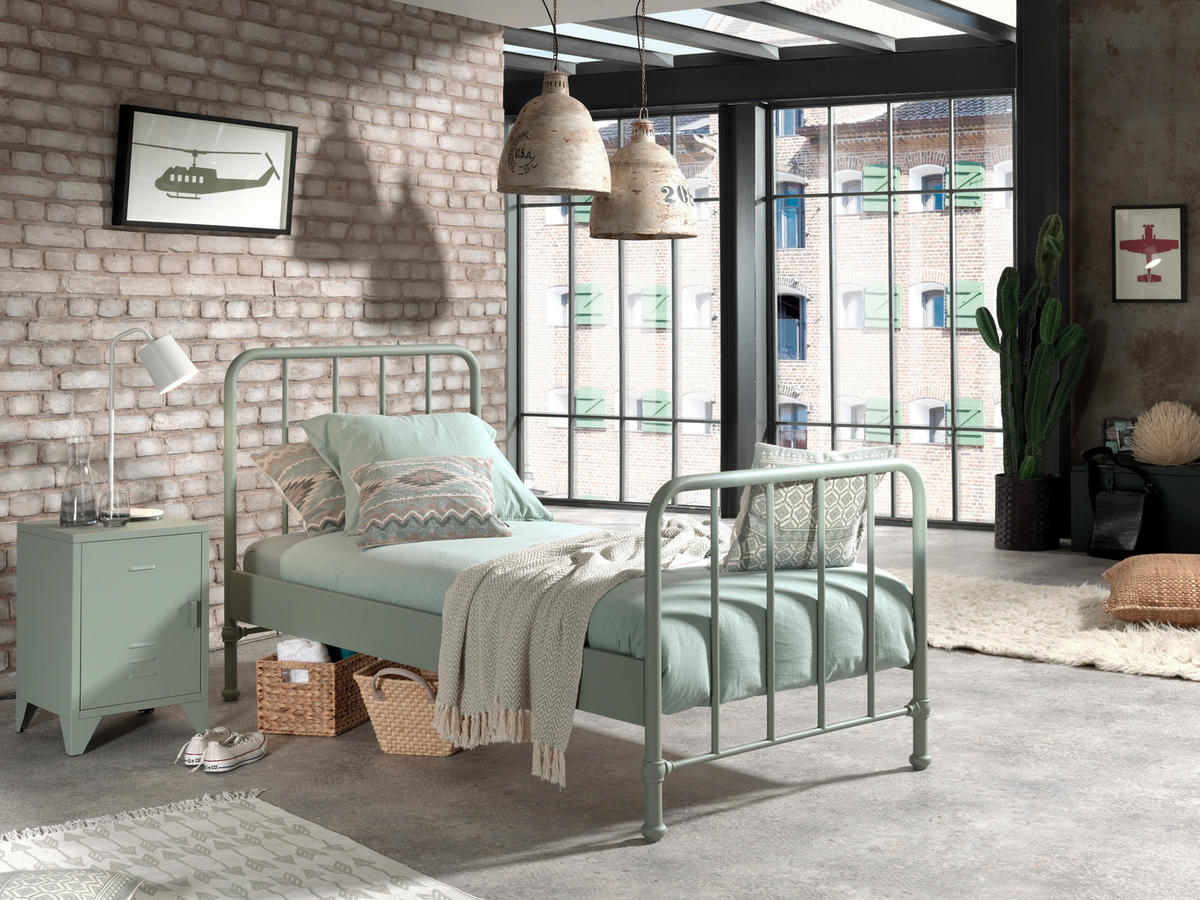 KINDER-/JUNIORBETT 90/200 cm  in Grün  - Grün, MODERN, Holz/Metall (90/200cm) - MID.YOU