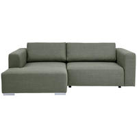 ECKSOFA inkl. Funktion Heaven Dunkelgrün Flachgewebe  - Chromfarben/Dunkelgrün, KONVENTIONELL, Textil/Metall (162/242cm) - Tom Tailor