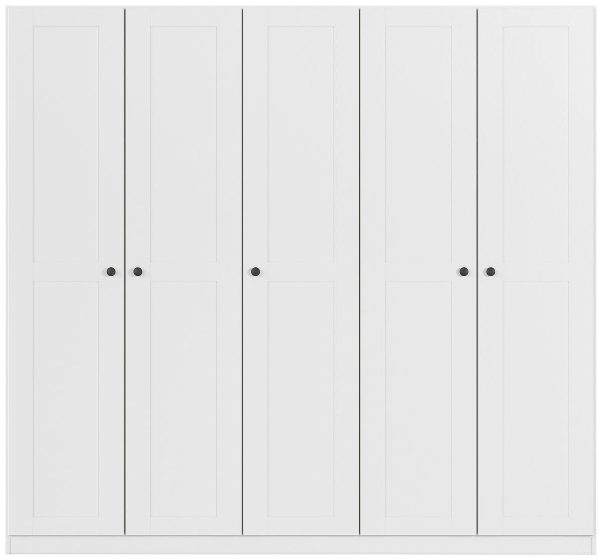 DREHTÜRENSCHRANK 226/210/54 cm,  in Weiß, 5-türig  - Schwarz/Weiß, KONVENTIONELL, Holzwerkstoff/Kunststoff (226/210/54cm) - home24