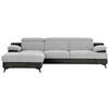 ECKSOFA in Chenille Silberfarben, Graphitfarben  - Silberfarben/Schwarz, Design, Textil/Metall (291/80-98/178cm) - Livetastic