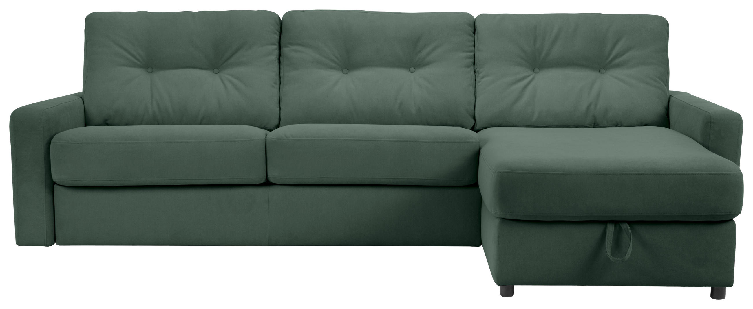 ECKSOFA Dunkelgrün Webstoff  - Dunkelgrün/Schwarz, KONVENTIONELL, Kunststoff/Textil (270/160cm) - Carryhome