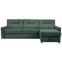 ECKSOFA Dunkelgrün Webstoff  - Dunkelgrün/Schwarz, KONVENTIONELL, Kunststoff/Textil (270/160cm) - Carryhome