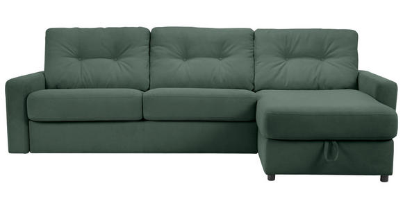 ECKSOFA Dunkelgrün Webstoff  - Dunkelgrün/Schwarz, KONVENTIONELL, Kunststoff/Textil (270/160cm) - Carryhome