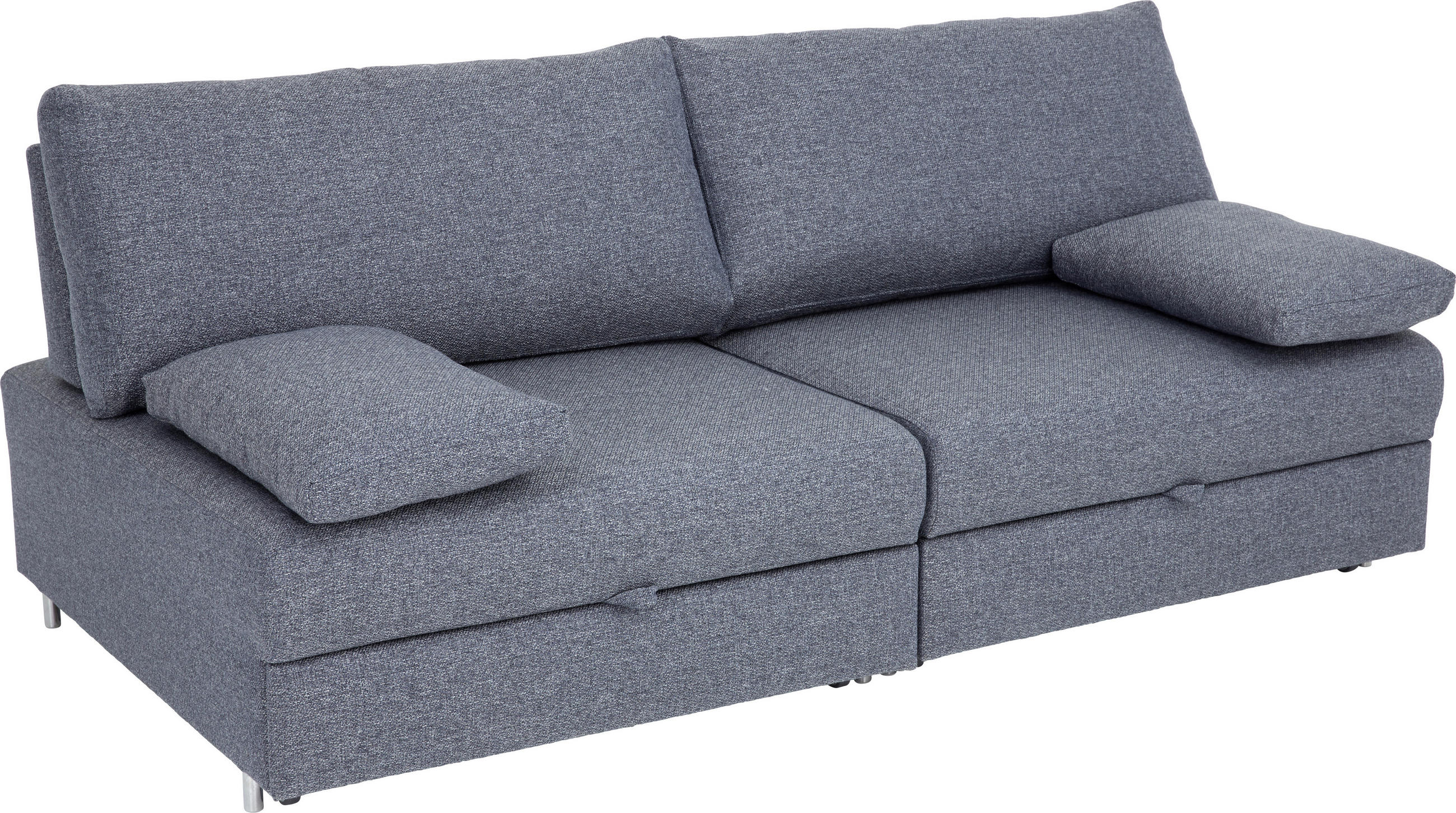 SCHLAFSOFA Blau, Grau  - Chromfarben/Blau, Design, Textil/Metall (192/77-88/110-120cm) - Bali
