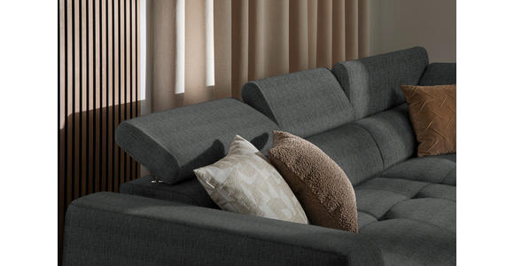 ECKSOFA  in Chenille Dunkelgrau  284/205 cm  - Dunkelgrau/Schwarz, Design, Kunststoff/Textil (284/205cm) - Xora