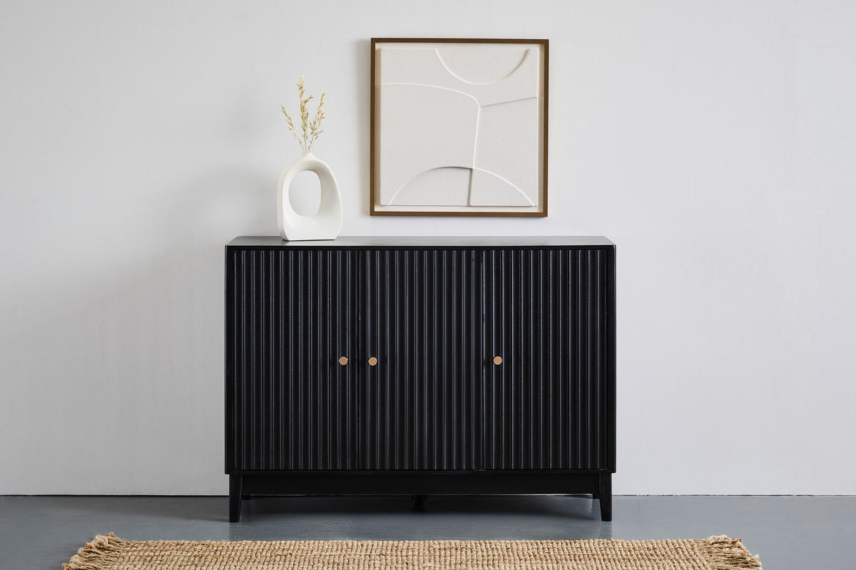 SIDEBOARD  in 120/85/35 cm  - Schwarz, KONVENTIONELL, Holz/Holzwerkstoff (120/85/35cm) - Livetastic