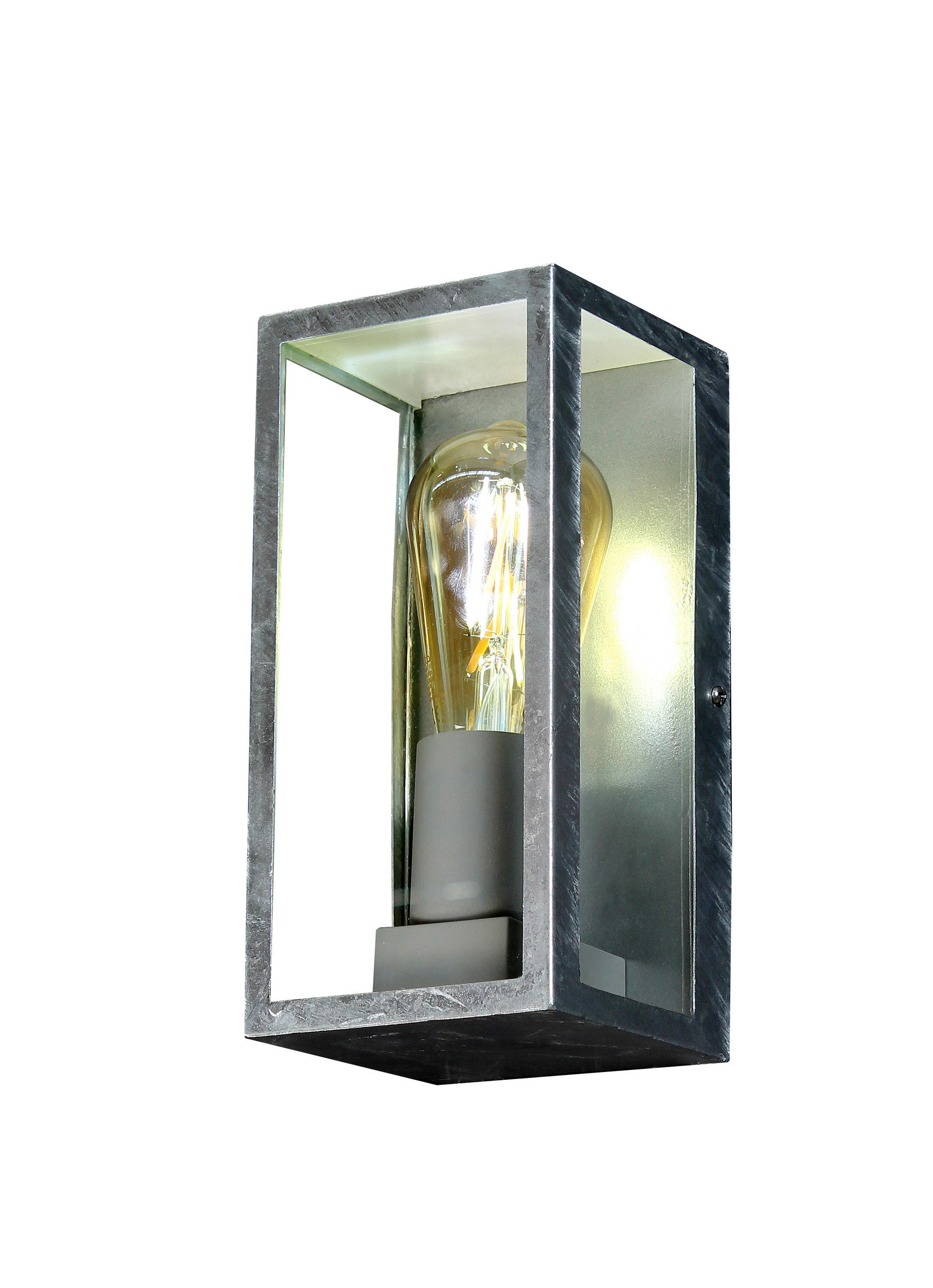 AUßENWANDLEUCHTE Karo   - Klar/Zinkfarben, Basics, Glas/Metall (23,6/11/11cm)
