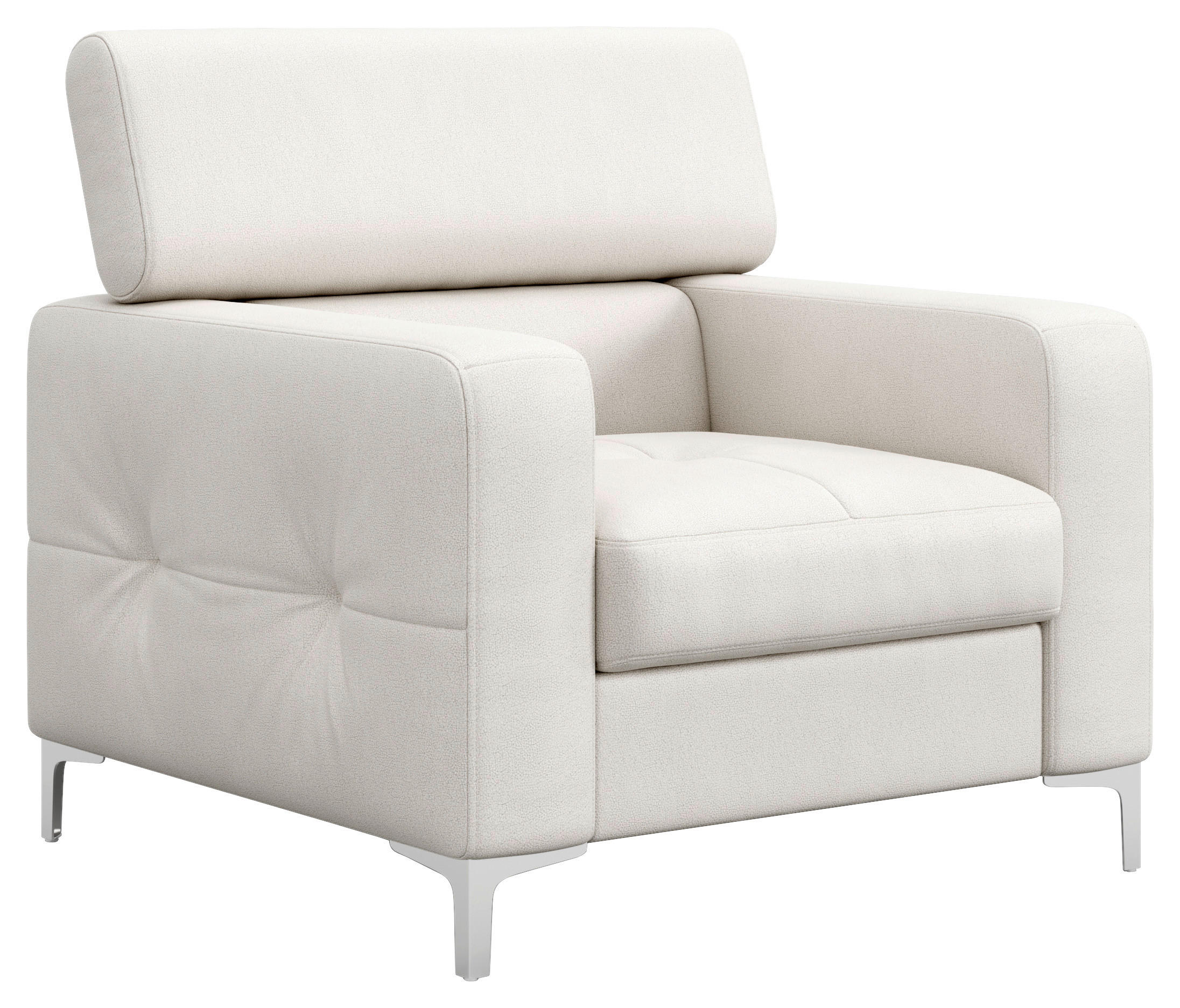 SESSEL in Echtleder Weiß  - Chromfarben/Weiß, Design, Leder/Metall (99/78-92/106cm) - Livetastic
