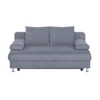 KANAPÉÁGY textil, faalapú anyag szürke  - krómszínű/fekete, Design, műanyag/faalapú anyag (200/92/90cm) - P & B