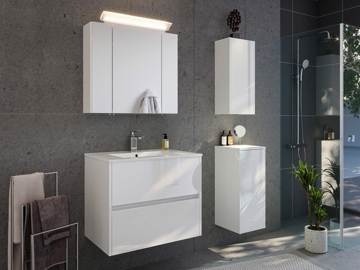 WASCHTISCHKOMBI  - Weiß Hochglanz/Weiß, MODERN, Keramik/Holzwerkstoff (71/58,7/46,5cm) - MID.YOU