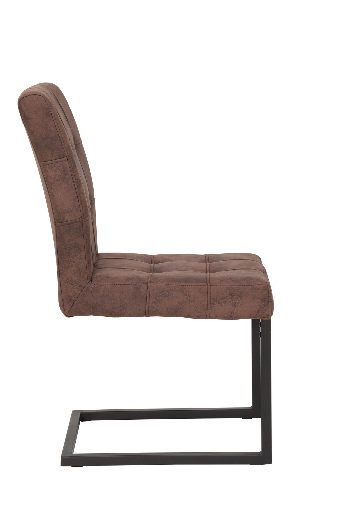 SCHWINGSTUHL-SET 2 Stück  in Stahl Lederlook  - Anthrazit/Braun, MODERN, Textil/Metall (42/91/62cm) - MID.YOU