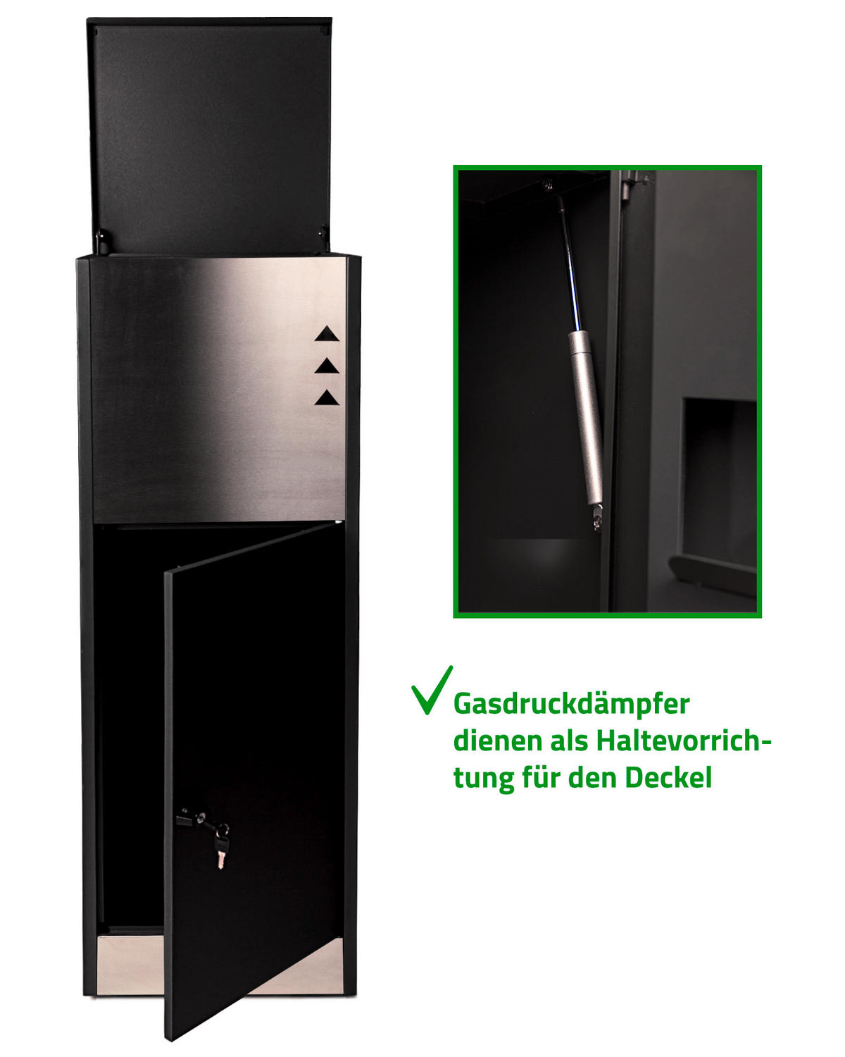 PAKETBOX 39,5/118,5/38,5 cm  - Schwarz, Basics, Metall (39,5/118,5/38,5cm)