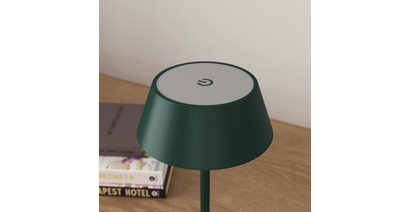 AKKU-TISCHLEUCHTE 11/30 cm  - Dunkelgrün/Schwarz, Trend, Kunststoff/Metall (11/30cm) - Novel