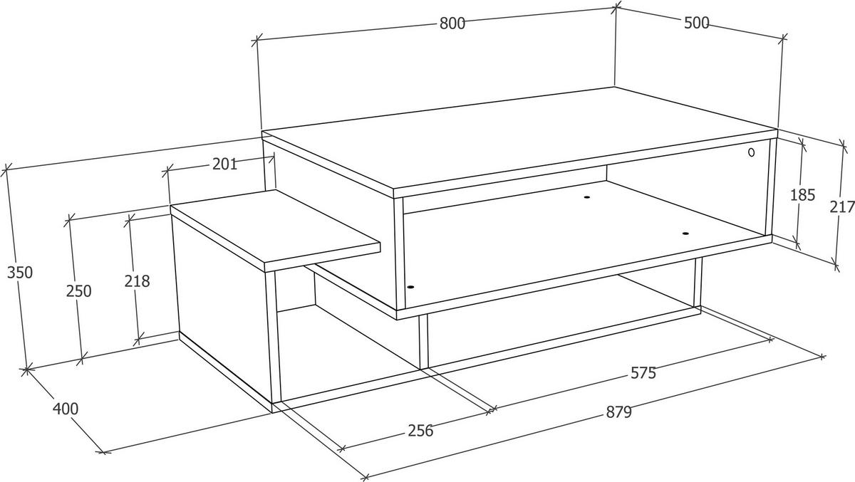 COUCHTISCH 88/50/35 cm rechteckig Anthrazit, Weiß  - Anthrazit/Weiß, MODERN, Holzwerkstoff (88/50/35cm) - MID.YOU