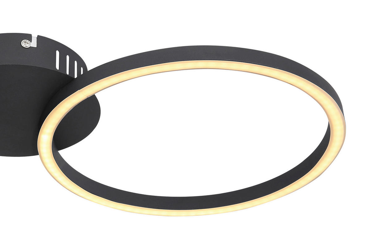 LED-DECKENLEUCHTE 24 W    49/25/7,2 cm  - Opal/Schwarz, Basics, Kunststoff/Metall (49/25/7,2cm) - Globo