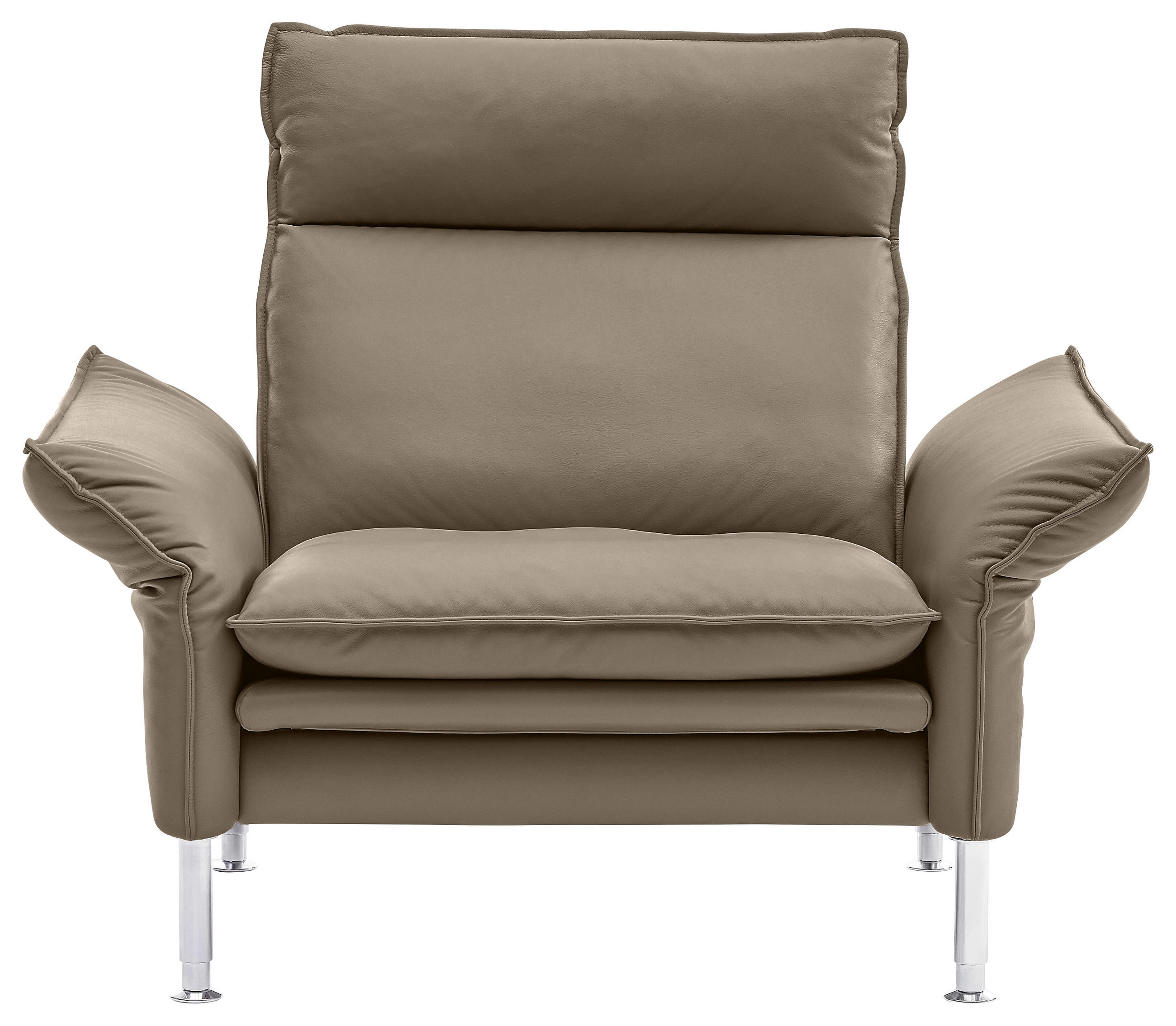 SESSEL Echtleder Grau    - Chromfarben/Grau, KONVENTIONELL, Leder (88/93/88cm) - Erpo