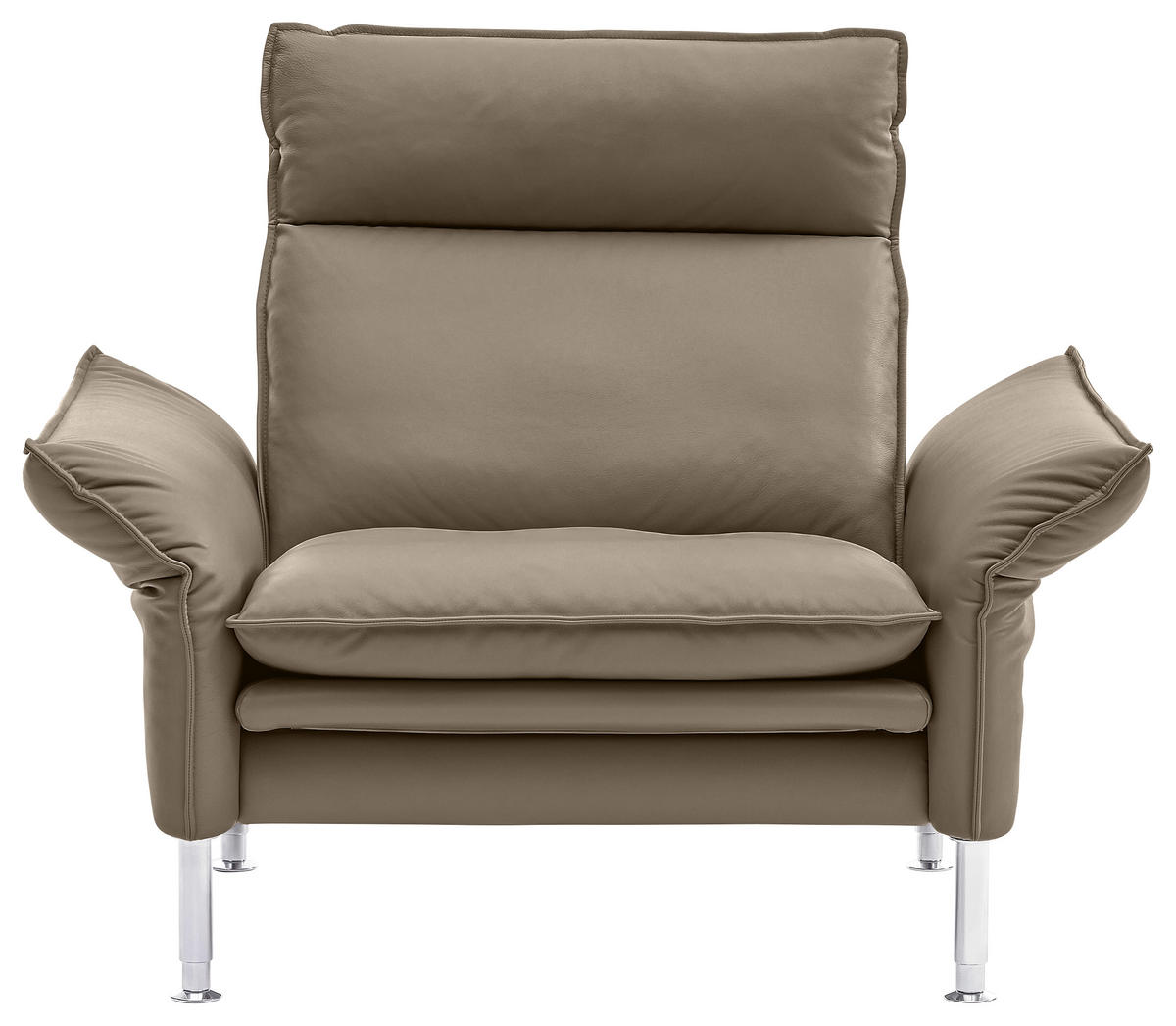 SESSEL Echtleder Grau    - Chromfarben/Grau, KONVENTIONELL, Leder (88/93/88cm) - Erpo