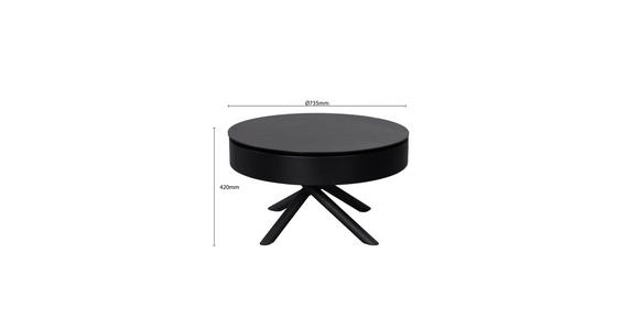 COUCHTISCH ESG 73.5/73,5/42 cm rund Schwarz, Bronzefarben - Schwarz/Bronzefarben, Design, Glas/Keramik (73.5/73,5/42cm) - Novel