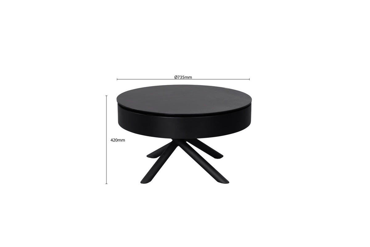 COUCHTISCH ESG 73.5/73,5/42 cm rund Schwarz, Bronzefarben  - Schwarz/Bronzefarben, Design, Glas/Keramik (73.5/73,5/42cm) - Novel