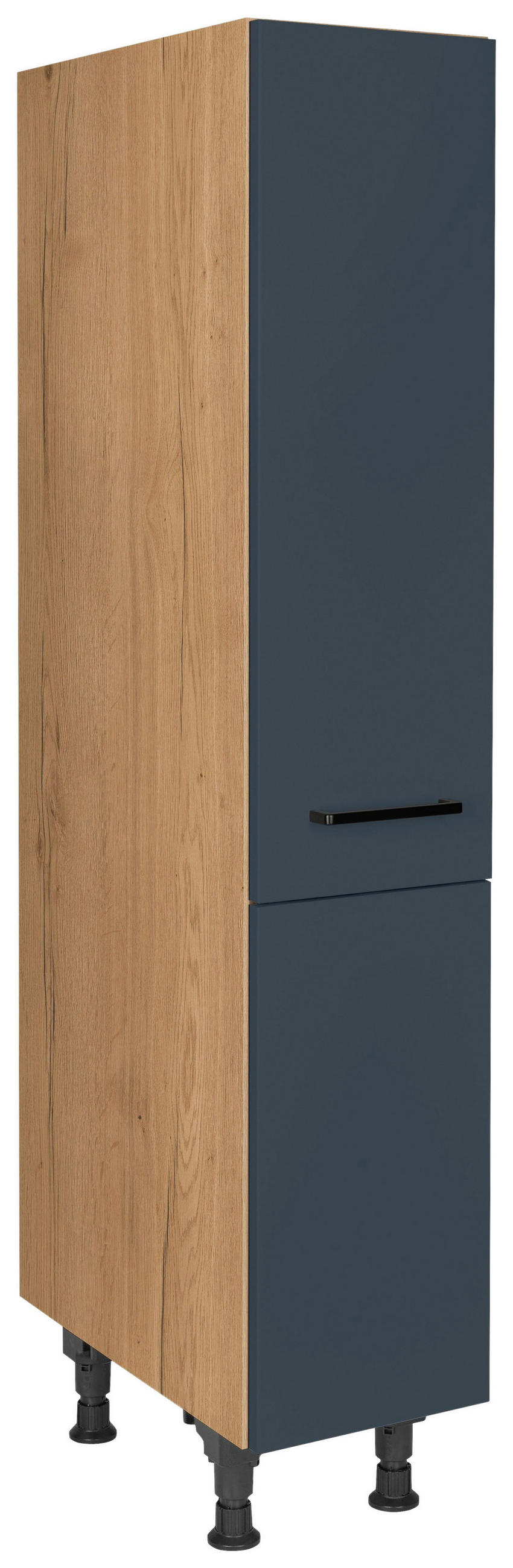 APOTHEKERSCHRANK 30/168/58 cm  in Blau, Eichefarben  - Blau/Eichefarben, MODERN, Holzwerkstoff/Metall (30/168/58cm) - Nobilia