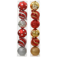 JULGRANSKULOR SET 6 delar  - röd/silver, Lifestyle, plast (15,00/15,00/15,00cm)