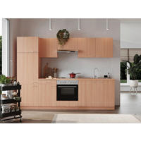 KÜCHENBLOCK 270 cm   in Buchefarben  - Buchefarben/Alufarben, Basics, Holzwerkstoff/Kunststoff (270cm) - Respekta