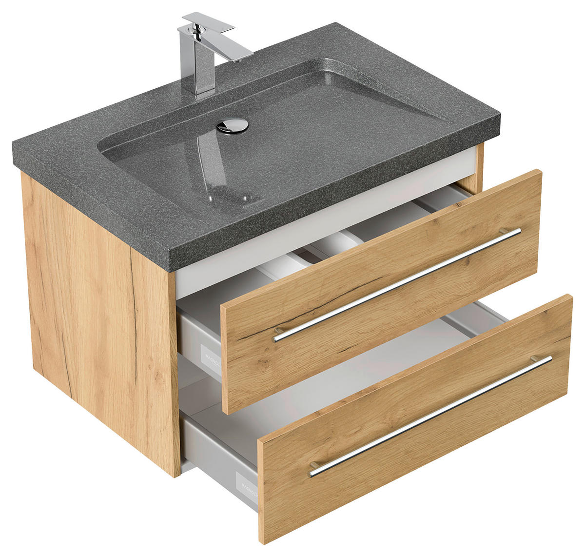 WASCHTISCHKOMBI 75 cm  - Eichefarben, Basics, Holzwerkstoff/Stein (75cm) - MID.YOU