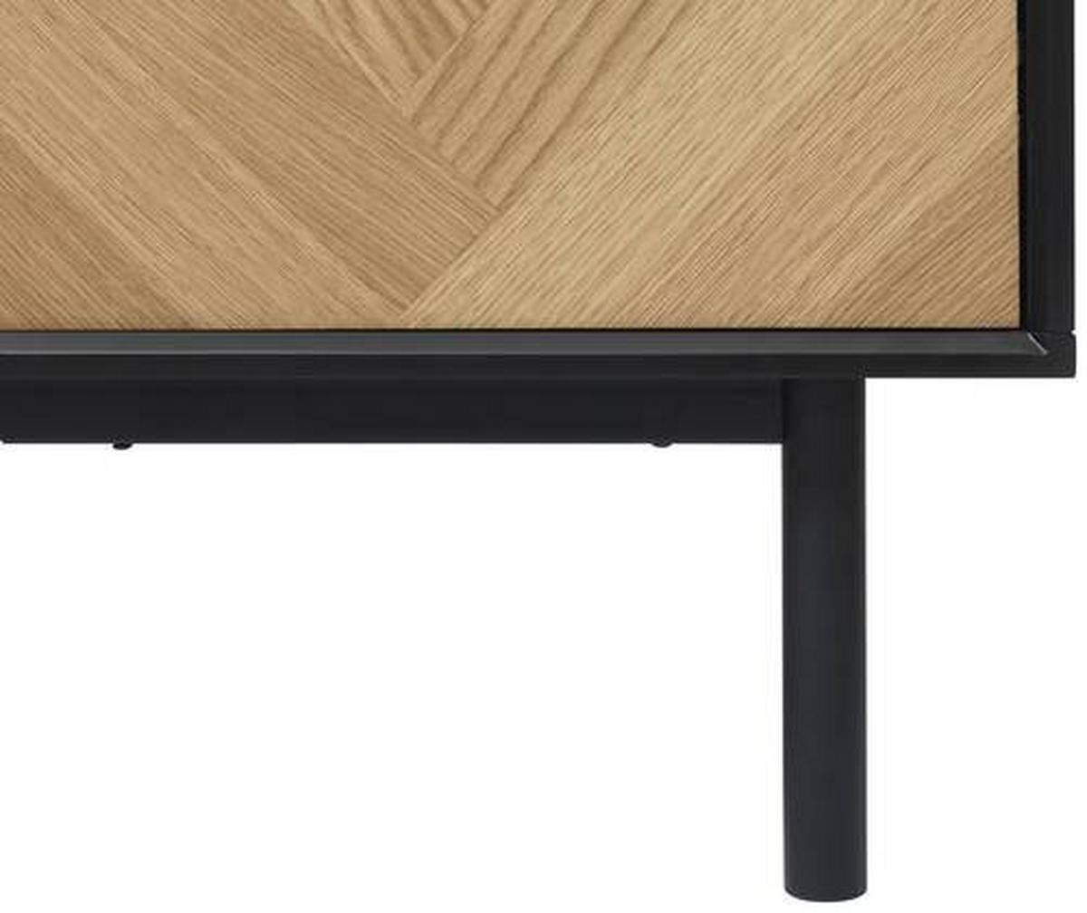 LOWBOARD Schwarz, Eichefarben  160/50/43 cm  - Eichefarben/Goldfarben, Design, Holzwerkstoff/Metall (160/50/43cm) - Novel