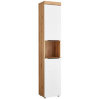 HOCHSCHRANK 36/190/31 cm  - Eichefarben/Schwarz, Basics, Holzwerkstoff/Kunststoff (36/190/31cm) - MID.YOU