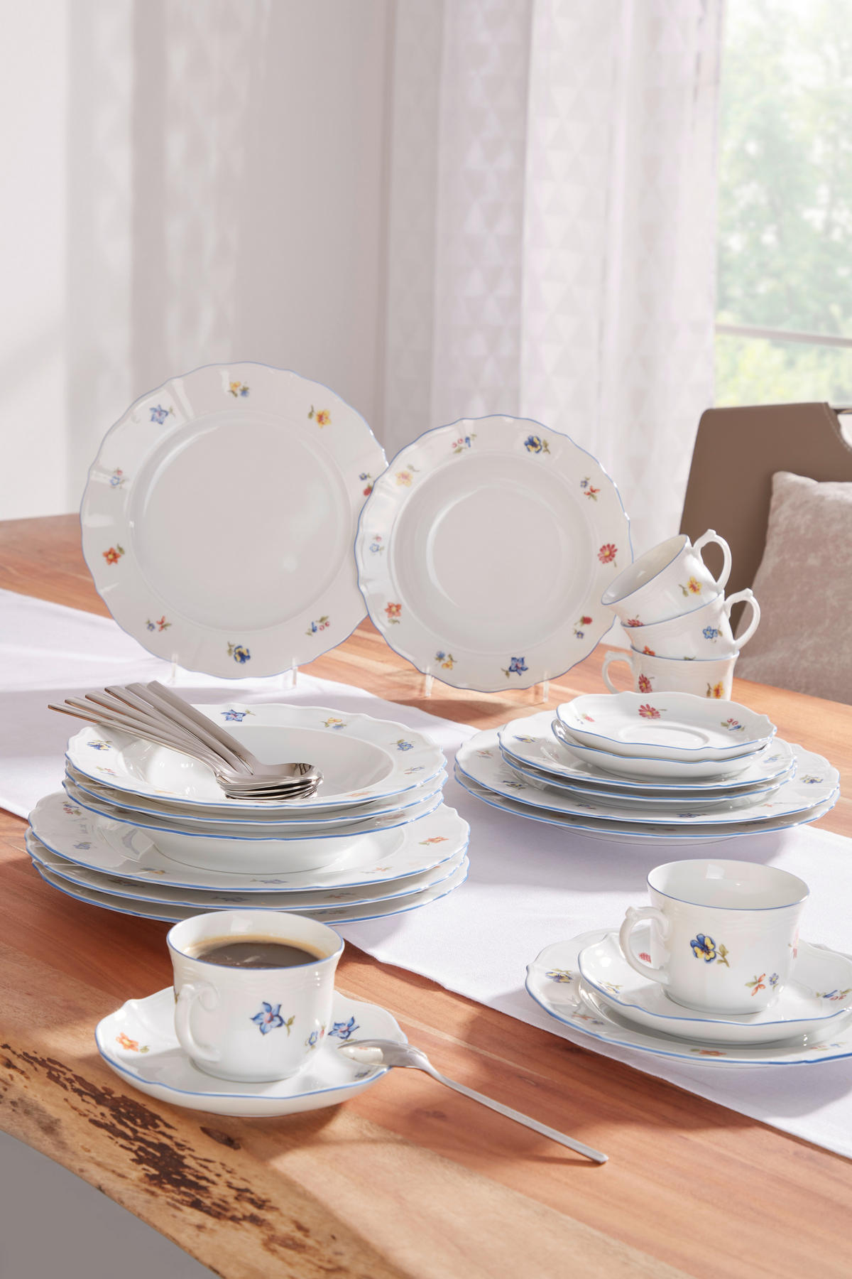 JÍDELNÍ SOUPRAVA porcelán keramika  - bílá/vícebarevná, Romantický / Rustikální, keramika (26/26/15cm) - Seltmann Weiden
