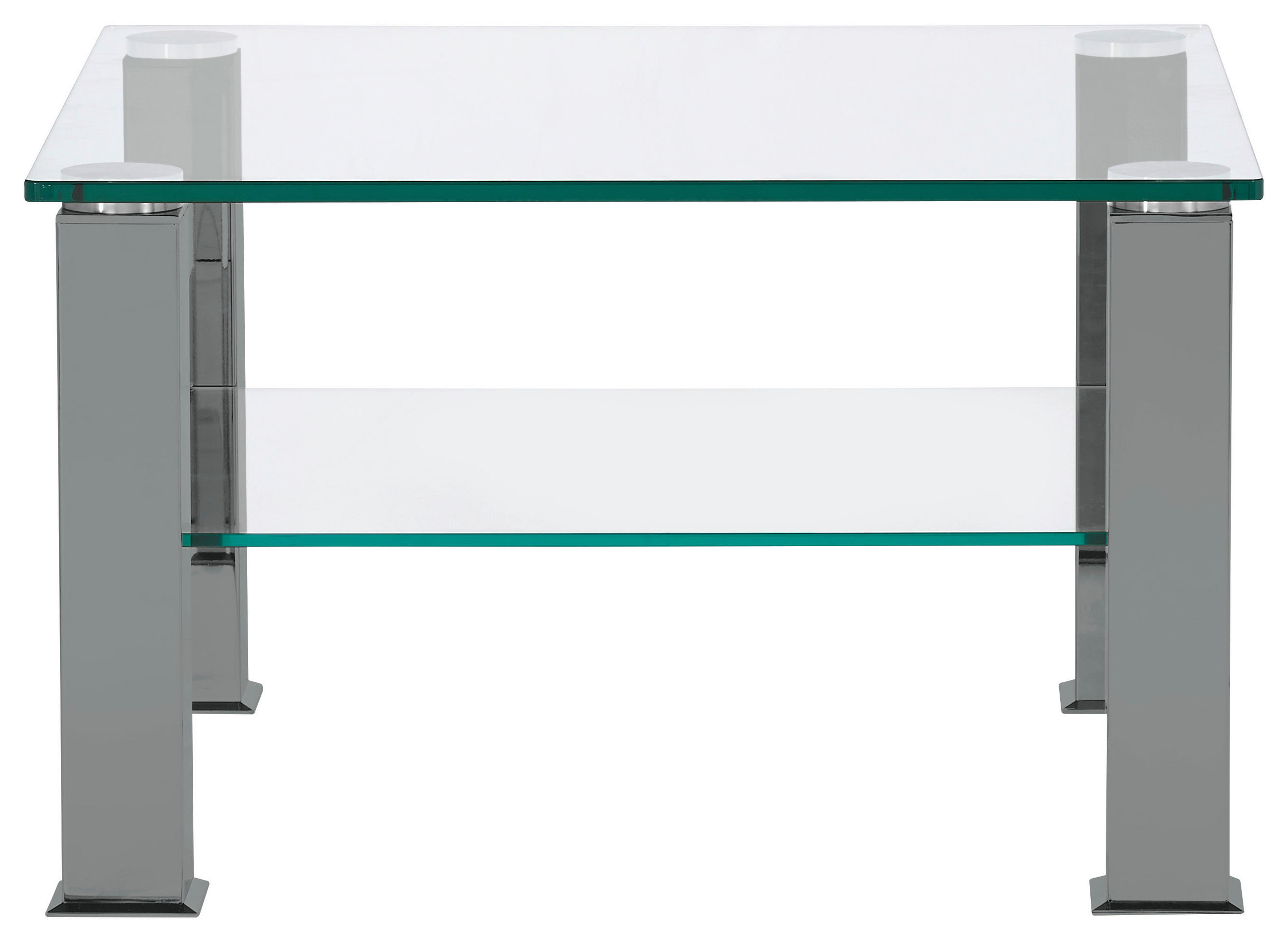 COUCHTISCH in Metall, Glas 75/75/42,5 cm  - Grau, Design, Glas/Kunststoff (75/75/42,5cm)