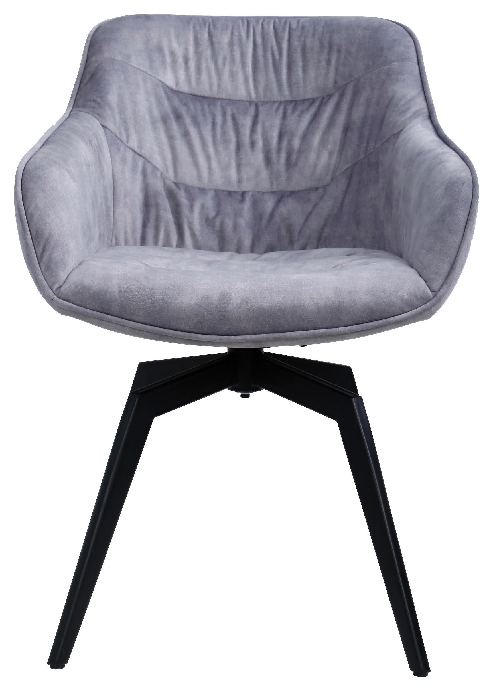 ARMLEHNSTUHL  in Eisen Samt  - Schwarz/Grau, Design, Textil/Metall (59/84/64cm) - Hom`in