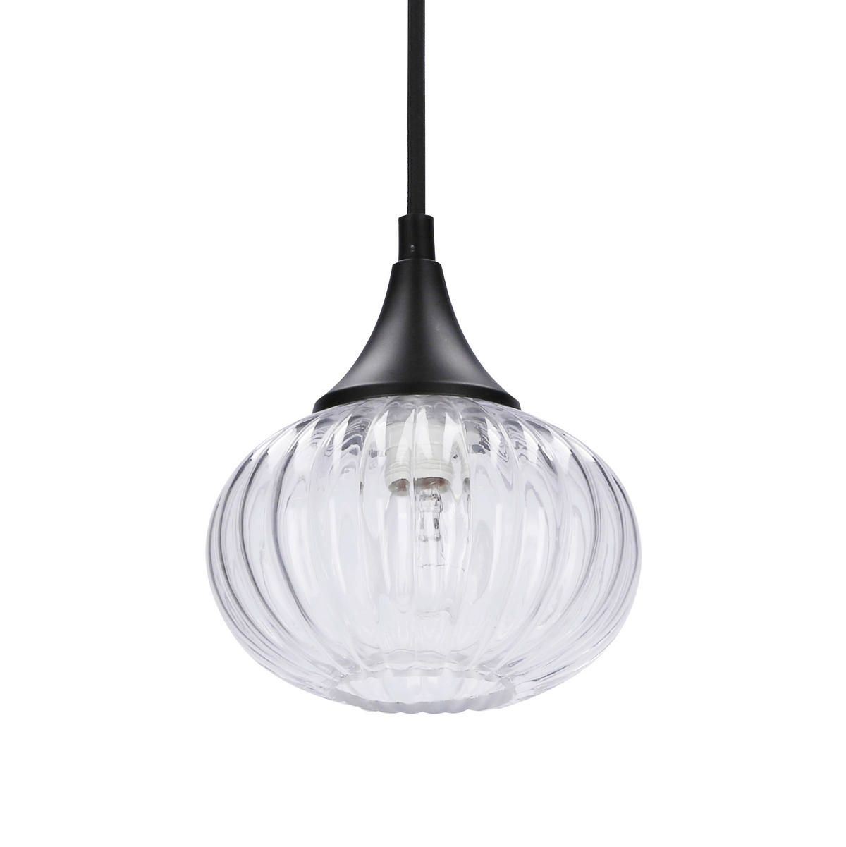PENDELLAMPA Exeter 14.5/14.5/90 cm  - svart, Klassisk, metall/glas (14.5/14.5/90cm)