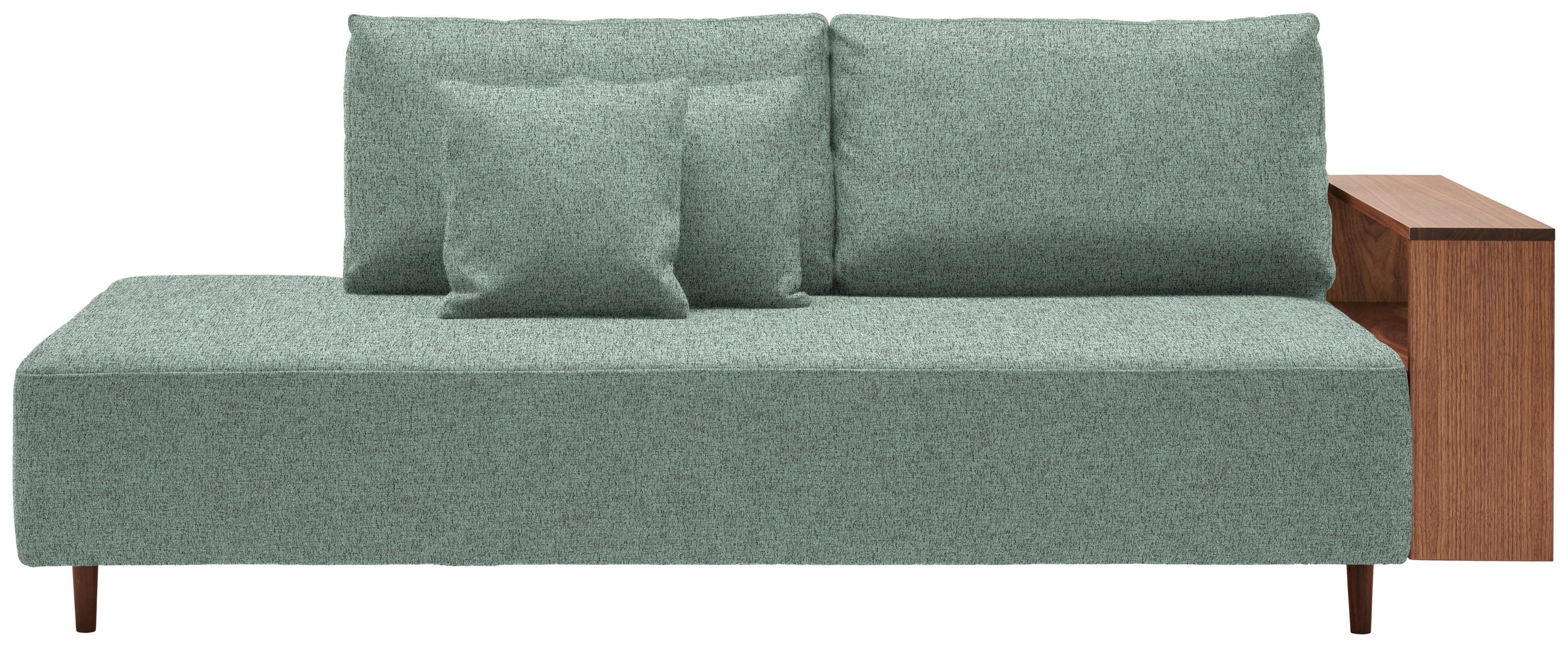 SCHLAFSOFA in Textil Mintgrün  - Nussbaumfarben/Mintgrün, Natur, Holz/Textil (228/90/100cm) - Joka